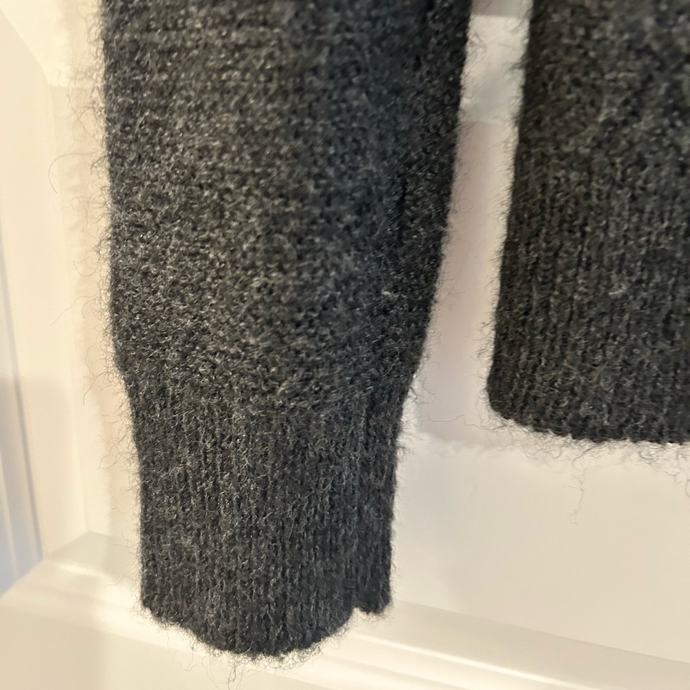 J Crew Alpaca Blend Ruffle Neck Sweater Gray Size S - Picture 12 of 13